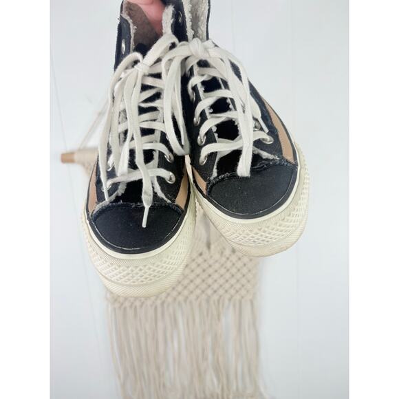 Converse CTAS Hi Top Platform Sneakers Womens Size 6 Black Raw Edge Chunky Sole - Picture 5 of 8